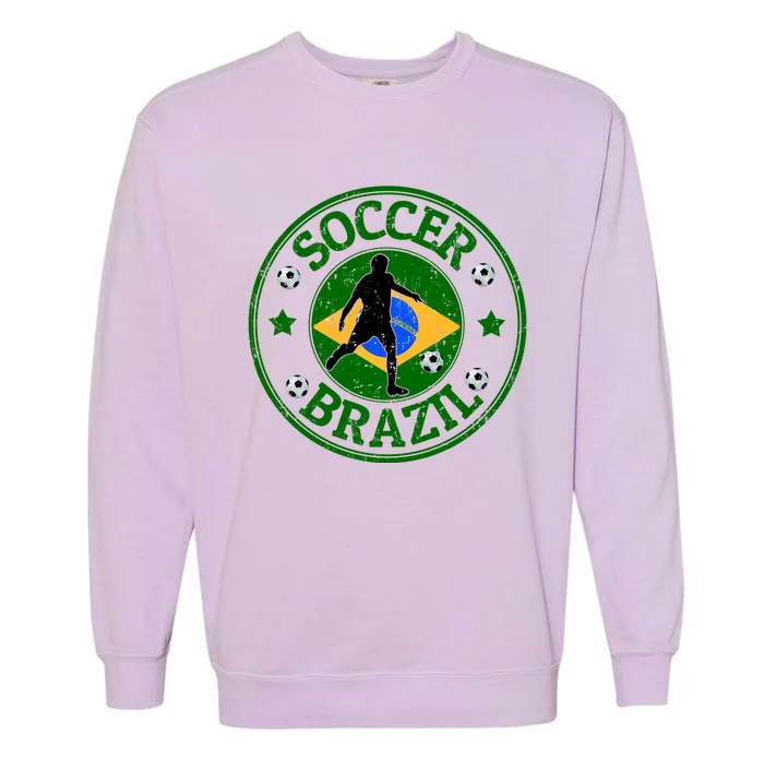 Brazil Soccer Design Garment-Dyed Sweatshirt