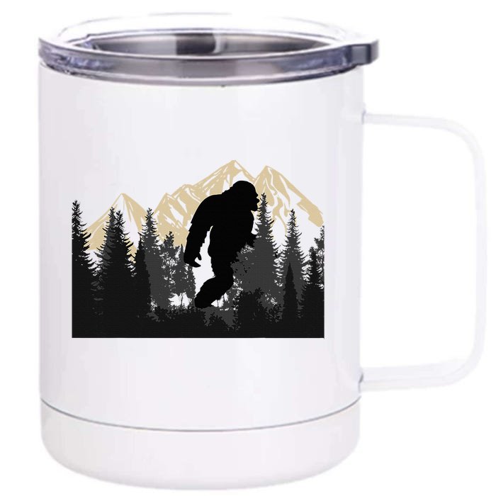 Bigfoot Sasquatch Design Trip Hiking Lovers Front & Back 12oz Stainless Steel Tumbler Cup