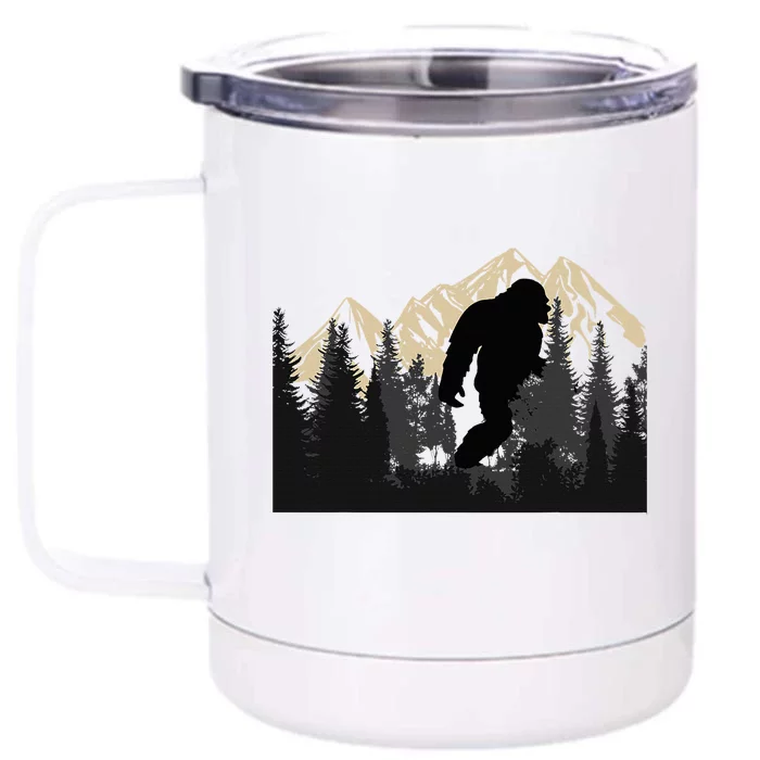 Bigfoot Sasquatch Design Trip Hiking Lovers Front & Back 12oz Stainless Steel Tumbler Cup