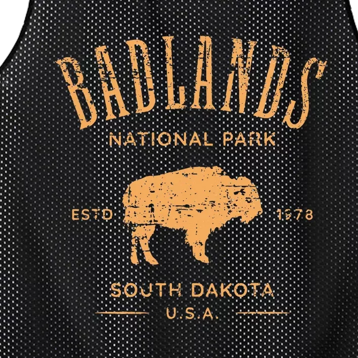 Badlands South Dakota Bison Distressed Design Mesh Reversible Basketball Jersey Tank