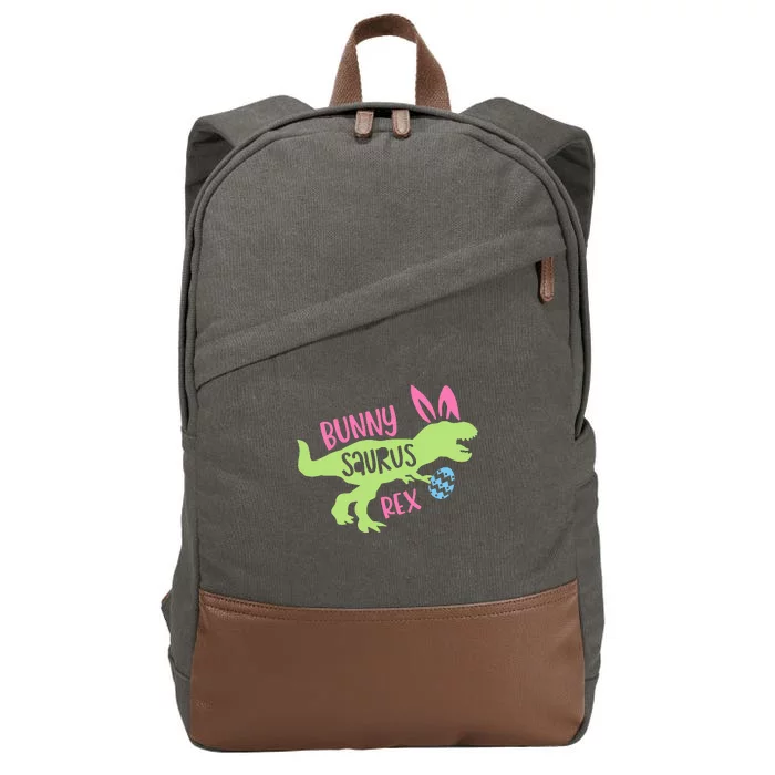 Bunny Saurus Dinosaur Easter Day Cotton Canvas Backpack