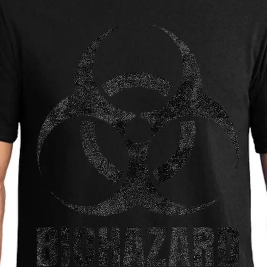 Biohazard Symbol Distressed Weathered Look Halloween Fun Pajama Set