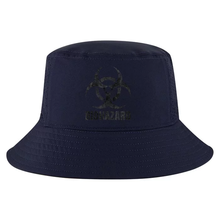 Biohazard Symbol Distressed Weathered Look Halloween Fun Cool Comfort Performance Bucket Hat