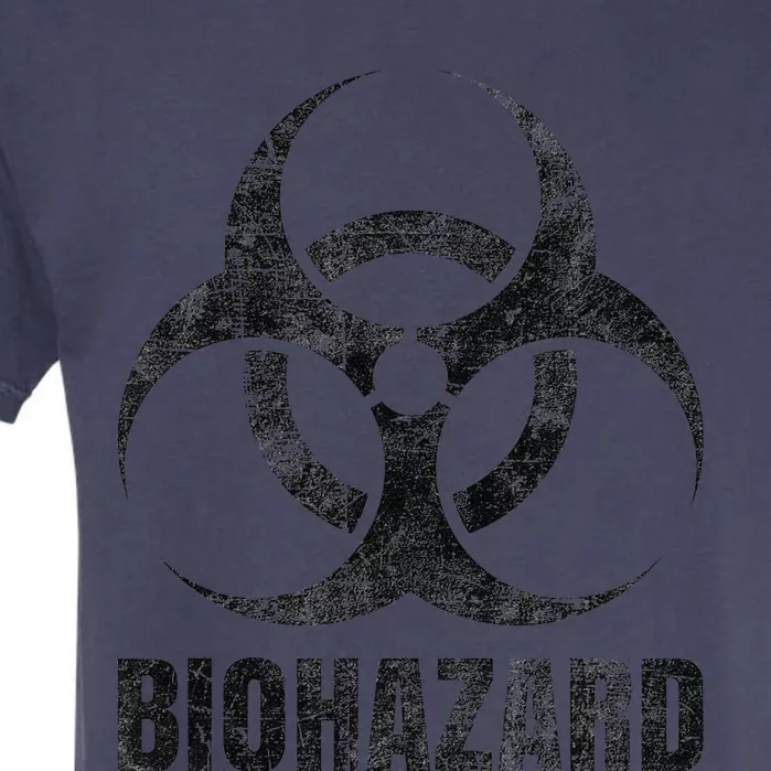 Biohazard Symbol Distressed Weathered Look Halloween Fun Garment-Dyed Heavyweight T-Shirt