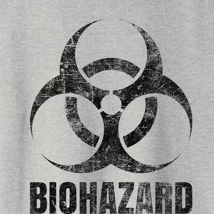 Biohazard Symbol Distressed Weathered Look Halloween Fun Women's Crop Top Tee