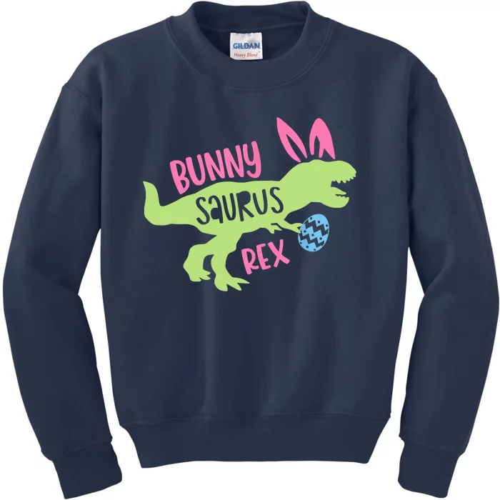 Bunny Saurus Dinosaur Easter Day Kids Sweatshirt