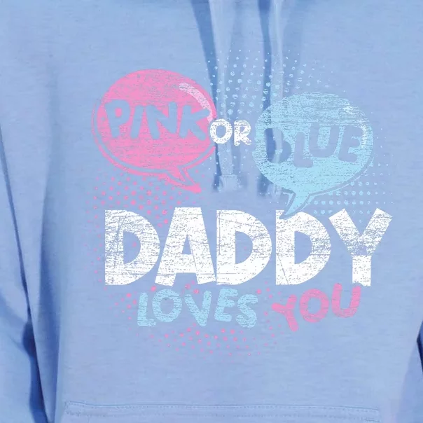 Baby Shower Dad Or Blue Daddy Loves You Gender Reveal Unisex Surf Hoodie