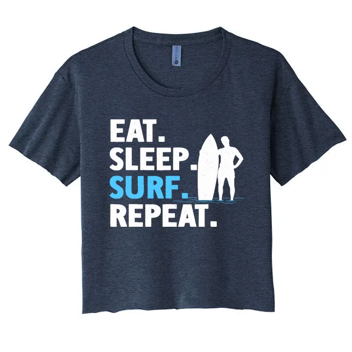 Best Surf Design For Surfing Surfboard Surfer Women's Crop Top Tee