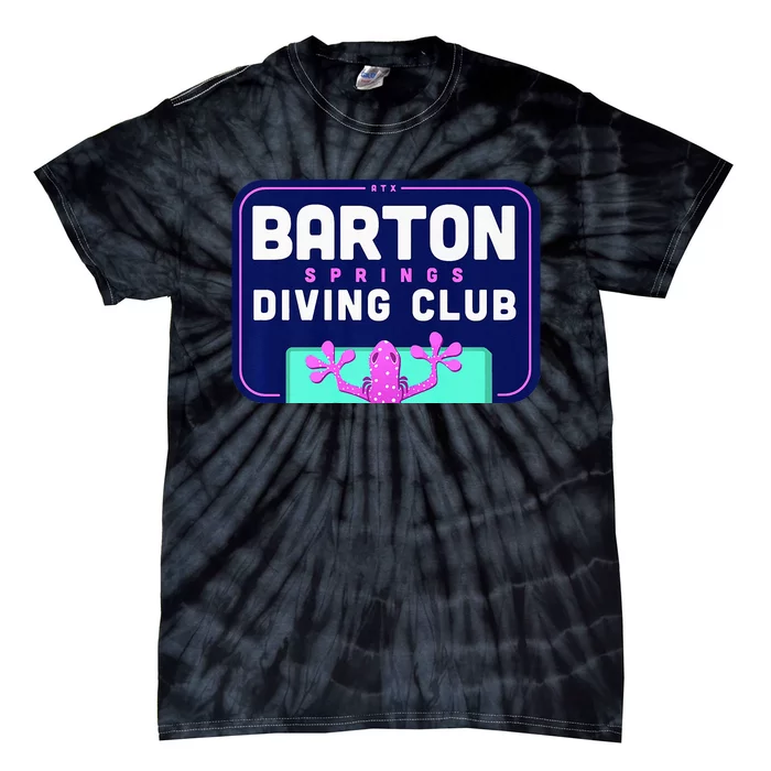 Barton Springs Diving Club Zilker Salamander Diver Pink Tie-Dye T-Shirt