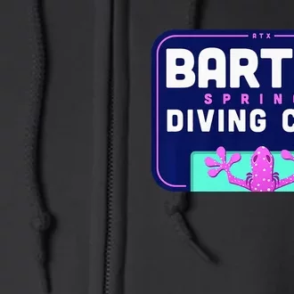 Barton Springs Diving Club Zilker Salamander Diver Pink Full Zip Hoodie