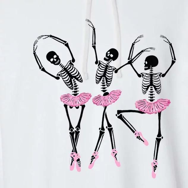 Ballerina Skeletons Dancing Halloween Ballerina Skeleton Garment-Dyed Fleece Hoodie