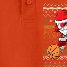 Basketball Santa Dabbing Ugly Christmas Xmas Pajama Gift Dry Zone Grid Performance Polo