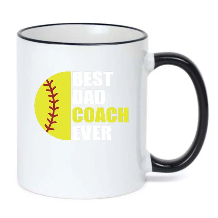 Best Softball Dad Coach Ever Fathers Day Softball Coach Dad Black Color Changing Mug