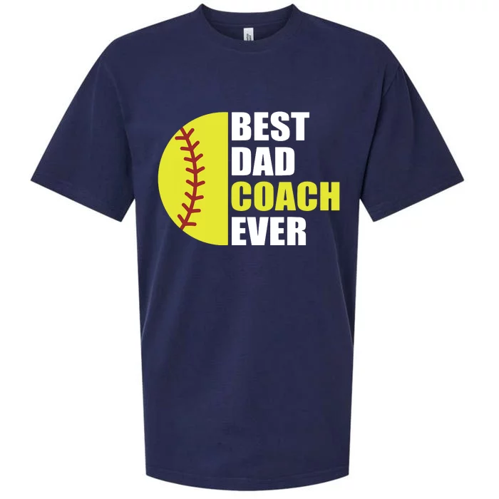 Best Softball Dad Coach Ever Fathers Day Softball Coach Dad Sueded Cloud Jersey T-Shirt