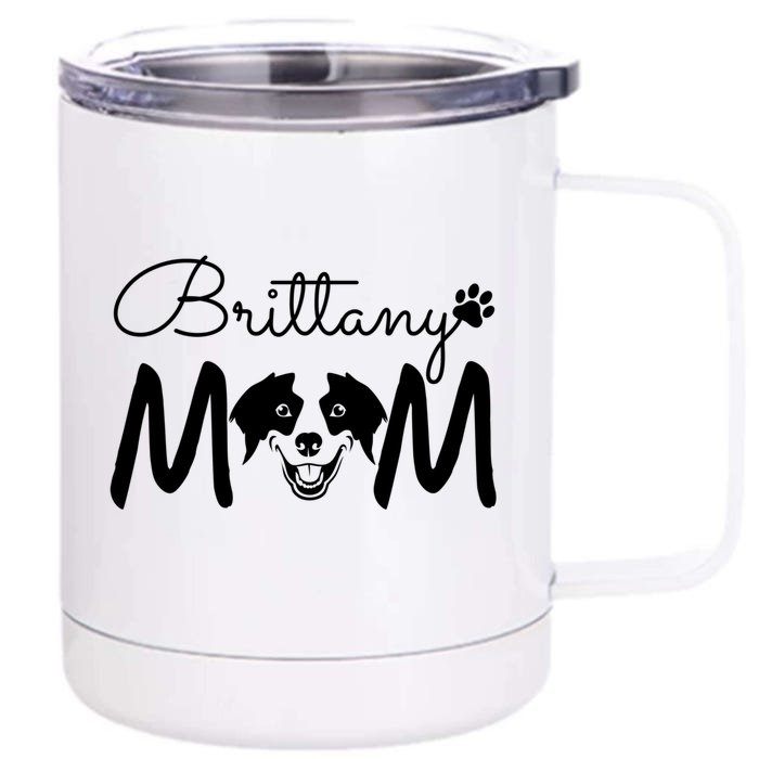 Brittany Spaniel Dog Rescue Brittany Mom Gift Front & Back 12oz Stainless Steel Tumbler Cup