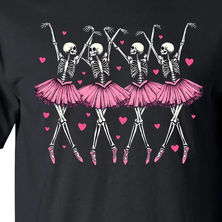 Ballerina Skeleton Dance Funny Halloween Ballet Women Girl Tall T-Shirt