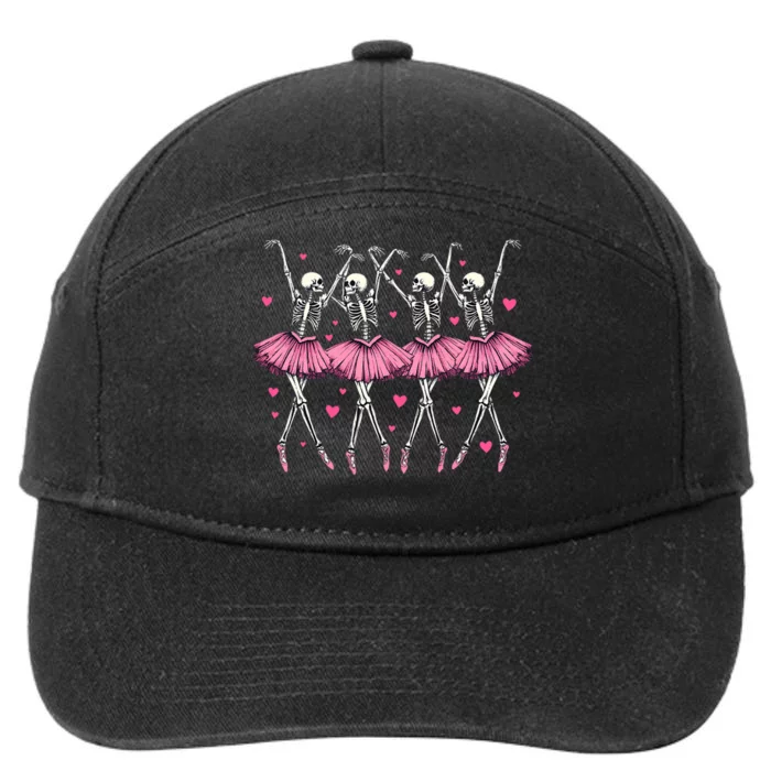 Ballerina Skeleton Dance Funny Halloween Ballet Women Girl 7-Panel Snapback Hat