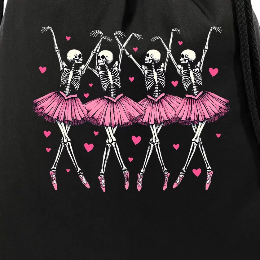 Ballerina Skeleton Dance Funny Halloween Ballet Women Girl Drawstring Bag