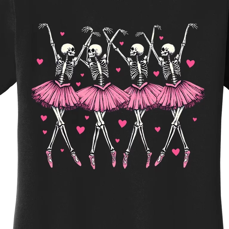 Ballerina Skeleton Dance Funny Halloween Ballet Women Girl Women's T-Shirt