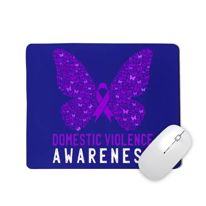 Butterfly Survivor Domestic Violence Awareness Purple Ribbon Funny Gift Mousepad