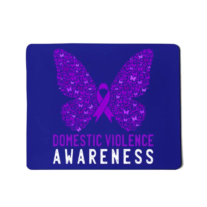 Butterfly Survivor Domestic Violence Awareness Purple Ribbon Funny Gift Mousepad