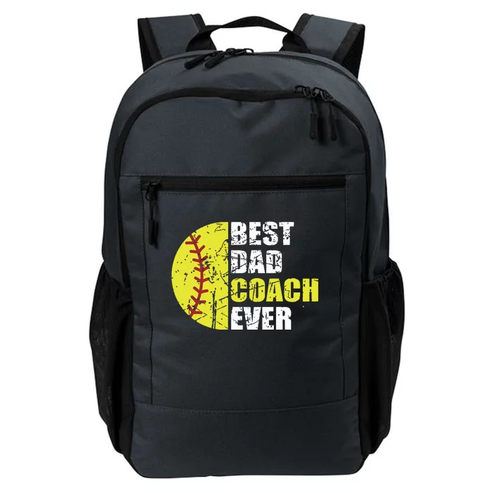 Best Softball Dad Coach Ever Retro Father Softball Coach Dad Daily Commute Backpack