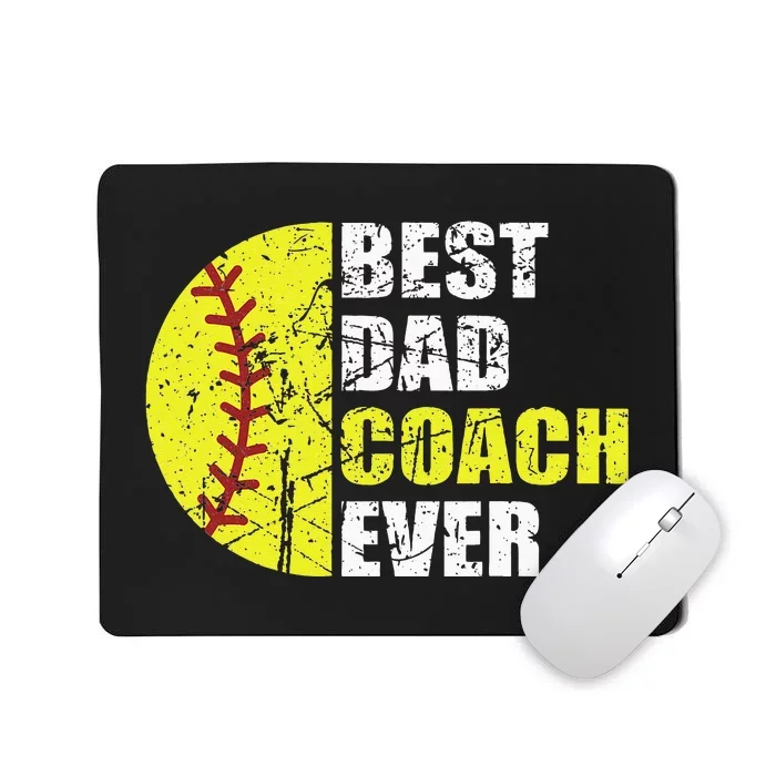 Best Softball Dad Coach Ever Retro Father Softball Coach Dad Mousepad