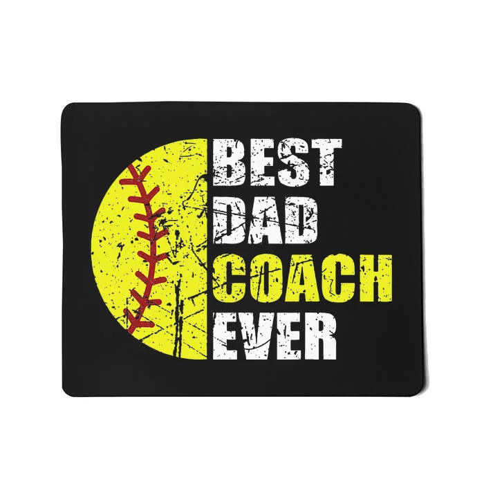 Best Softball Dad Coach Ever Retro Father Softball Coach Dad Mousepad