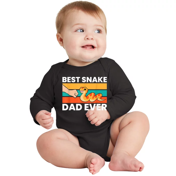 Best Snake Dad Ever Funny Snake Baby Long Sleeve Bodysuit