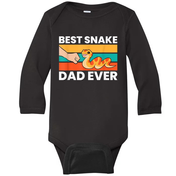 Best Snake Dad Ever Funny Snake Baby Long Sleeve Bodysuit