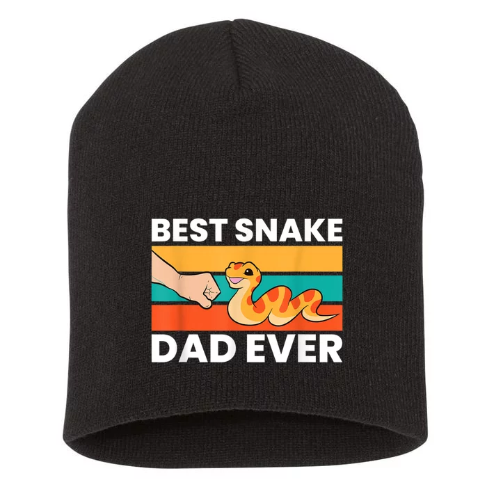 Best Snake Dad Ever Funny Snake Short Acrylic Beanie