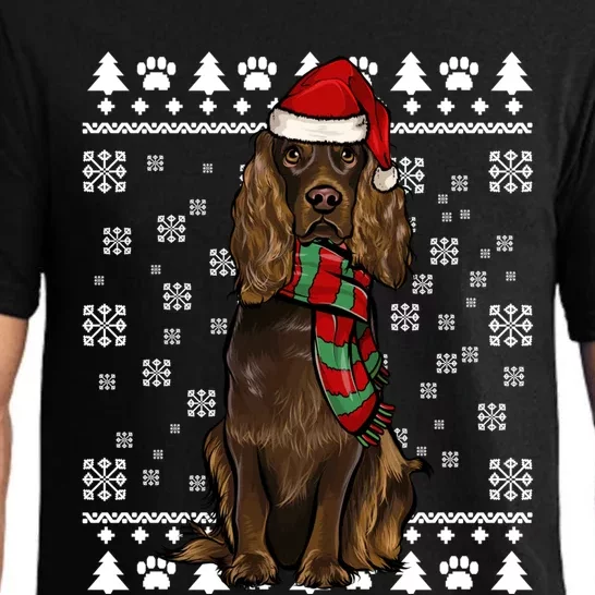 Boykin Spaniel Dog Santa Hat Xmas Ugly Christmas Gift Pajama Set