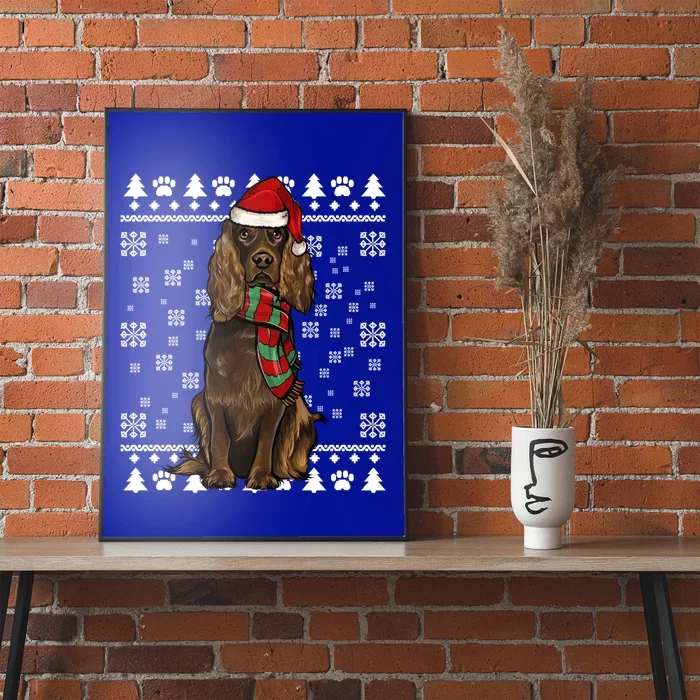 Boykin Spaniel Dog Santa Hat Xmas Ugly Christmas Gift Poster