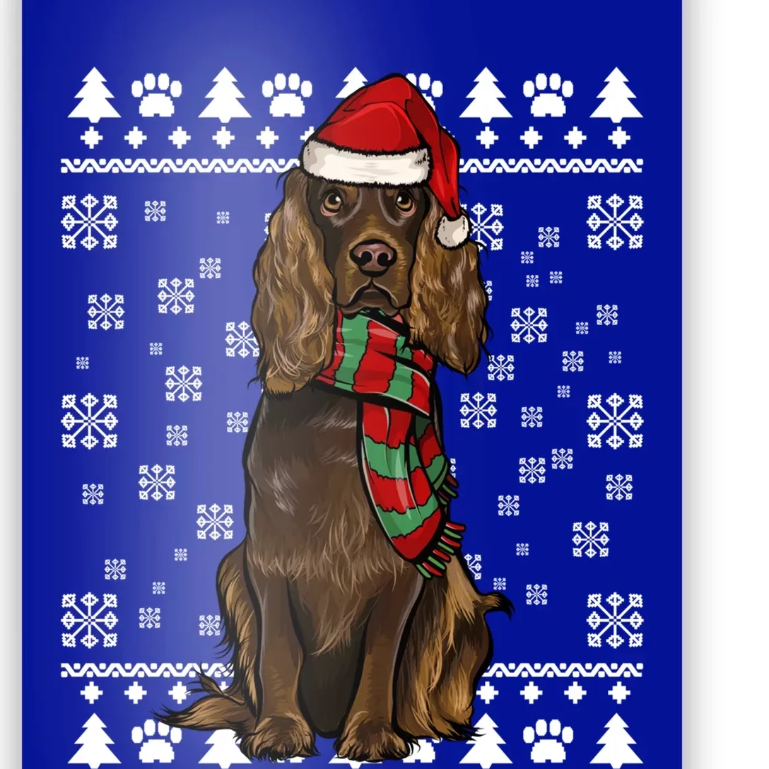 Boykin Spaniel Dog Santa Hat Xmas Ugly Christmas Gift Poster