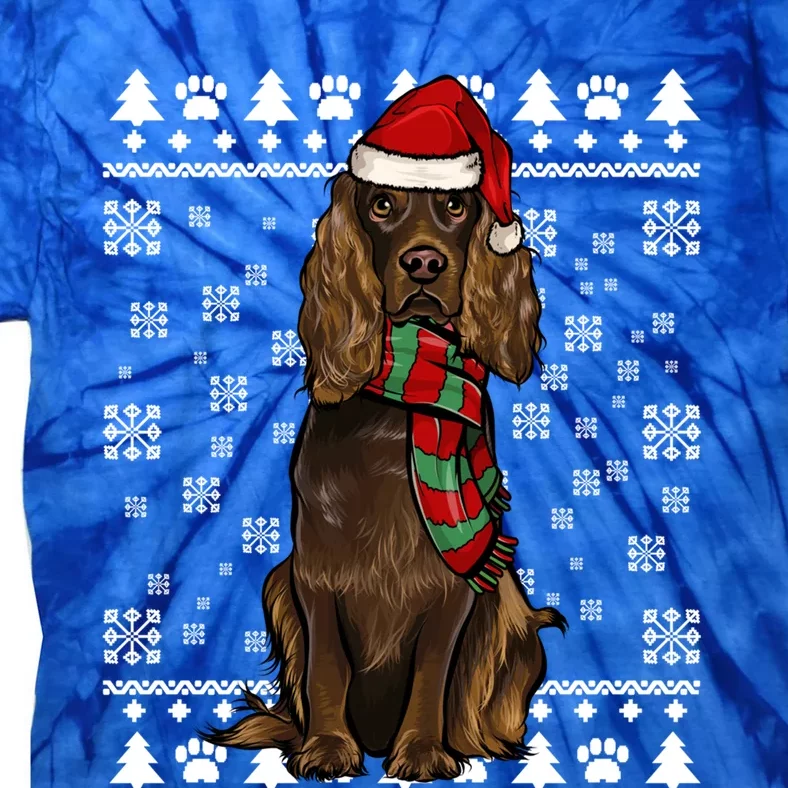 Boykin Spaniel Dog Santa Hat Xmas Ugly Christmas Gift Tie-Dye T-Shirt