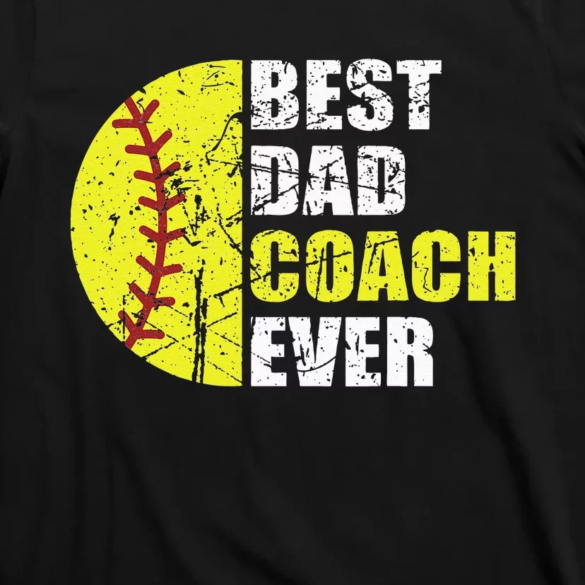 Best Softball Dad Coach Ever Retro Father Softball Coach Dad T Shirt Teeshirtpalace