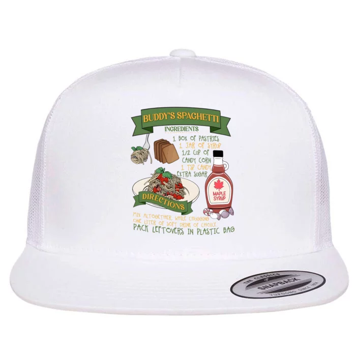 BuddyS Spaghetti Elf Christmas Holiday Season Flat Bill Trucker Hat