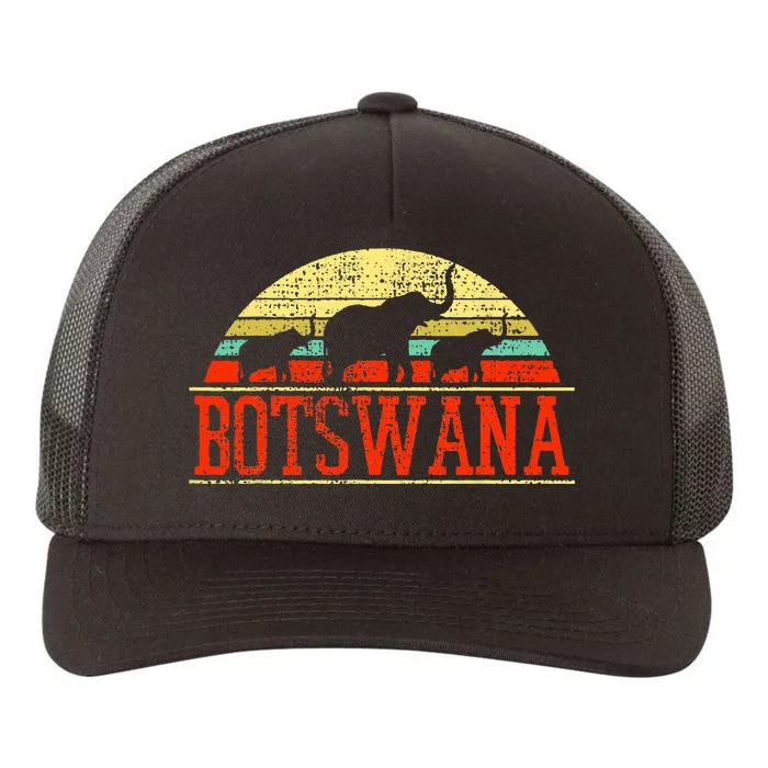 Botswana Safari Elephant Vintage Yupoong Adult 5-Panel Trucker Hat