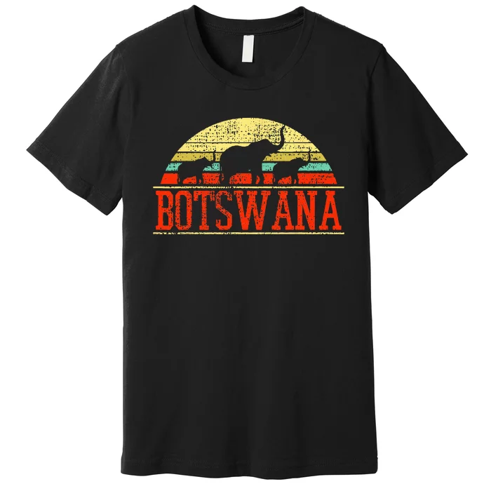 Botswana Safari Elephant Vintage Premium T-Shirt