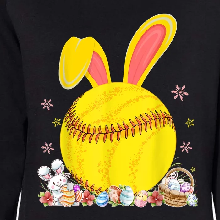 Bunny Softball Easter Eggs Softball Player Easter Day Womens California Wash Sweatshirt