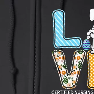 bunny stethoscope easter egg love cna nurse Full Zip Hoodie