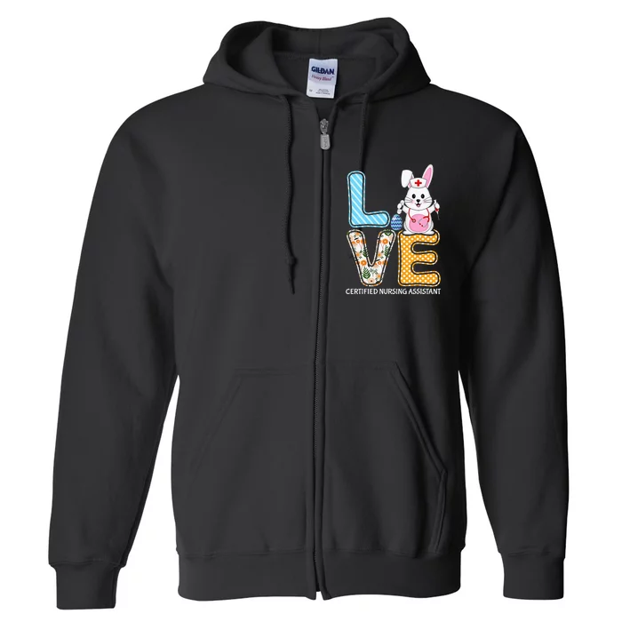 bunny stethoscope easter egg love cna nurse Full Zip Hoodie