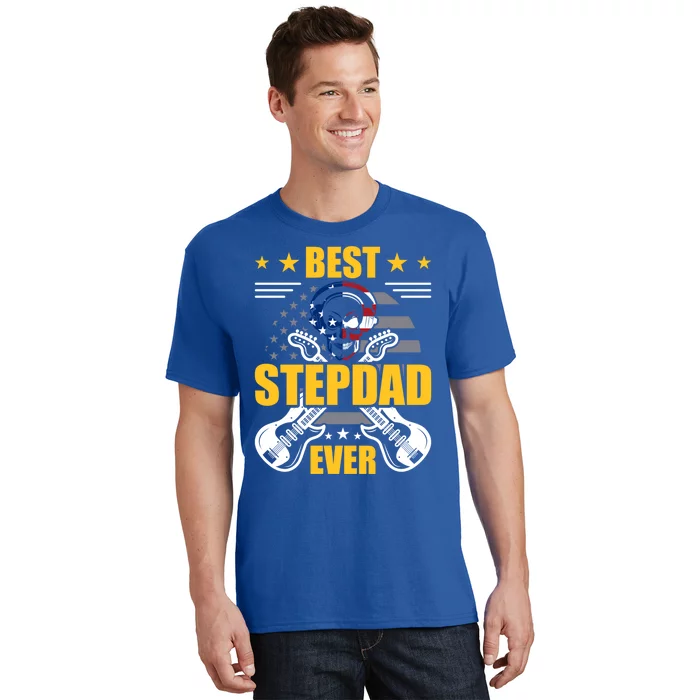 Best Stepdad Ever Guitarist Guitar Lover Stepdad Gift T-Shirt