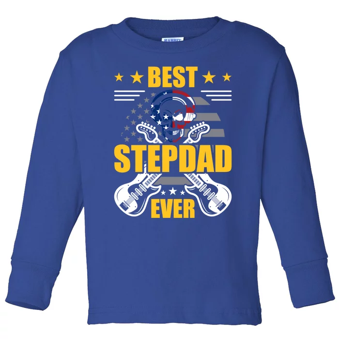 Best Stepdad Ever Guitarist Guitar Lover Stepdad Gift Toddler Long Sleeve Shirt