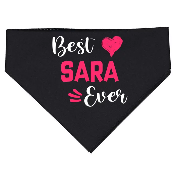 Best Sara Ever Cute Gift Sara First Name Cool Gift USA-Made Doggie Bandana