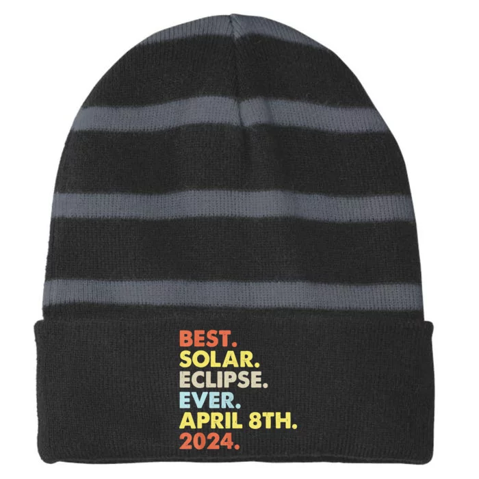 Best Solar Eclipse Ever April 8th 2024 Totality Astronomy Striped Beanie with Solid Band