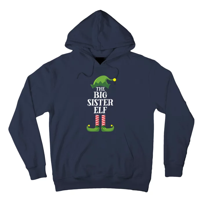 Big Sister Elf Matching Family Group Christmas Party Hoodie