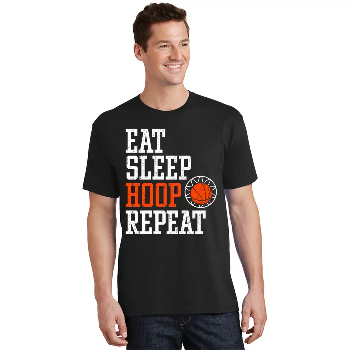 Basketball Saying - Eat Sleep Hoop Repeat T-Shirt