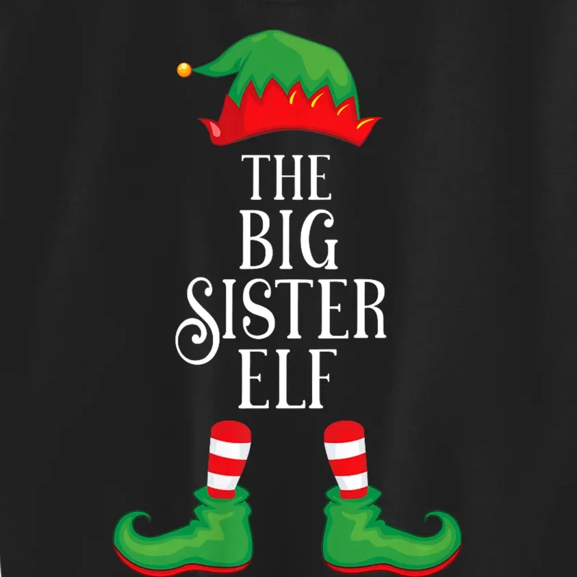 Big Sister Elf Matching Group Xmas Funny Family Christmas Kids Sweatshirt