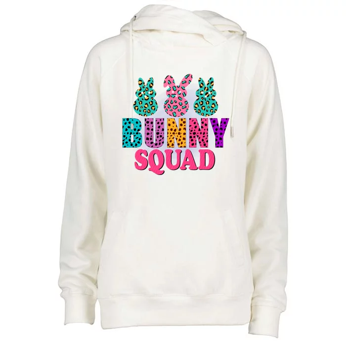 Bunny Squad Easter Bunny Design Womens Funnel Neck Pullover Hood